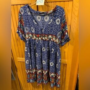 Reborn Blue and Red Floral Tunic